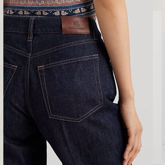 NWT Lauren Ralph Lauren Mid-Rise Wide-Leg Jean size 4P - Picture 5 of 14